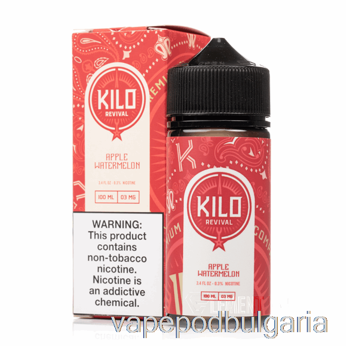 Vape Течности ябълка диня - Kilo Revival - 100ml 6mg